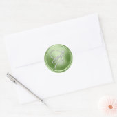 Sticker Rond TOUTES LES INITIALES Monogramme écriture argent cl (Enveloppe)
