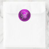 Sticker Rond TOUTES LES INITIALES Monogramme écriture argent Fu (Sac)