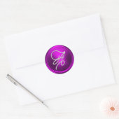 Sticker Rond TOUTES LES INITIALES Monogramme écriture argent Fu (Enveloppe)
