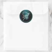 Sticker Rond TOUTES LES INITIALES Monogramme écriture argentée  (Sac)