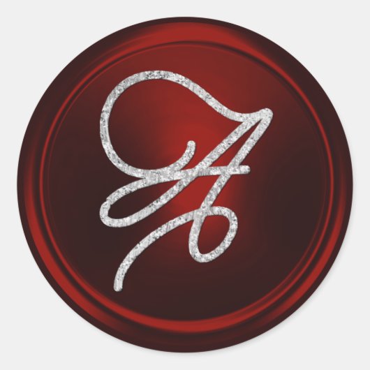 Sticker Rond TOUTES LES INITIALES Monogramme écriture argentée (Devant)