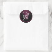 Sticker Rond TOUTES LES INITIALES Monogramme écriture argentée (Sac)