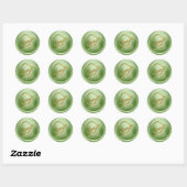 Sticker Rond TOUTES LES INITIALES Monogramme écriture dorée Ver (Feuille)