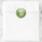 Sticker Rond TOUTES LES INITIALES Monogramme écriture dorée Ver (Sac)