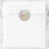 Sticker Rond TOUTES LES INITIALES Monogramme écriture or gris p (Sac)
