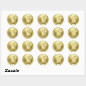 Sticker Rond TOUTES LES INITIALES Monogramme Or 3 (Feuille)