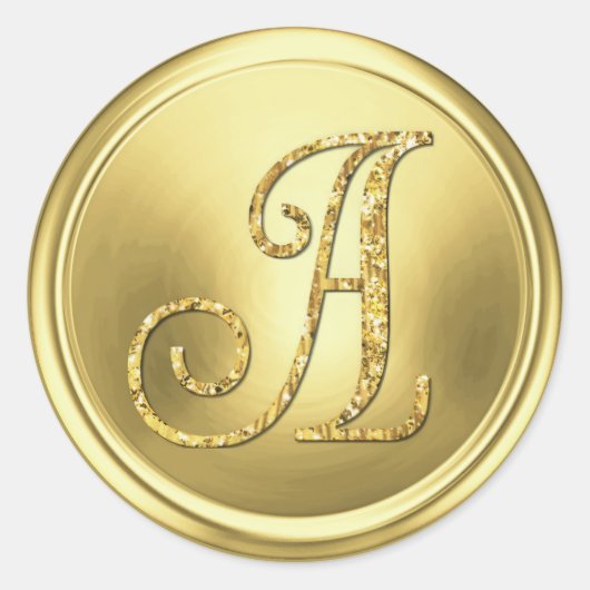 Sticker Rond TOUTES LES INITIALES Monogramme Or 3 (Devant)