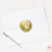 Sticker Rond TOUTES LES INITIALES Monogramme Or 3 (Enveloppe)