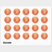Sticker Rond TOUTES LES INITIALES Monogramme Or 3 Cuivre (Feuille)