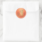 Sticker Rond TOUTES LES INITIALES Monogramme Or 3 Cuivre (Sac)