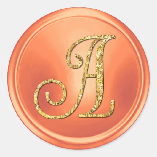 Sticker Rond TOUTES LES INITIALES Monogramme Or 3 Cuivre (Devant)