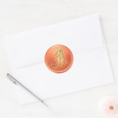 Sticker Rond TOUTES LES INITIALES Monogramme Or 3 Cuivre (Enveloppe)