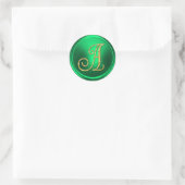 Sticker Rond TOUTES LES INITIALES Monogramme Or 3 Vert Kelly (Sac)