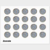 Sticker Rond TOUTES LES INITIALES Monogramme or Blue Earthtons  (Feuille)