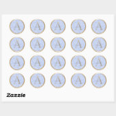 Sticker Rond TOUTES LES INITIALES MONogramme Or Dusty Feuilles (Feuille)