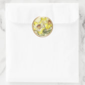 Sticker Rond TOUTES LES INITIALES Monogramme Or Lillies Jaunes (Sac)