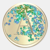 Sticker Rond TOUTES LES INITIALES Monogramme Parties scintillan (Devant)