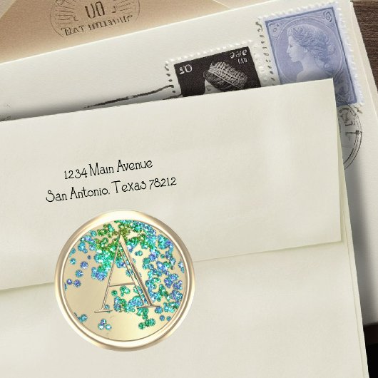 Sticker Rond TOUTES LES INITIALES Monogramme Parties scintillan