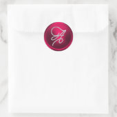 Sticker Rond TOUTES LES INITIALES Monogramme Script Argent Mage (Sac)