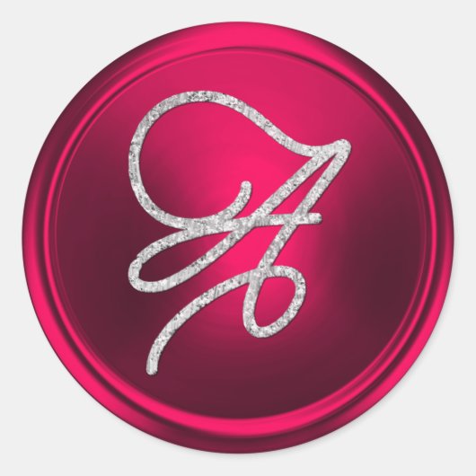 Sticker Rond TOUTES LES INITIALES Monogramme Script Argent Mage (Devant)