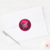 Sticker Rond TOUTES LES INITIALES Monogramme Script Argent Mage (Enveloppe)