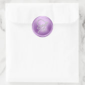 Sticker Rond TOUTES LES INITIALES Monogramme Script Argent Orch (Sac)