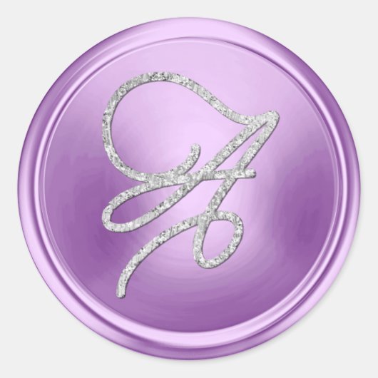 Sticker Rond TOUTES LES INITIALES Monogramme Script Argent Orch (Devant)