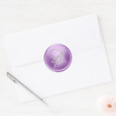 Sticker Rond TOUTES LES INITIALES Monogramme Script Argent Orch (Enveloppe)