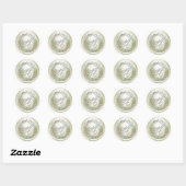 Sticker Rond TOUTES LES INITIALES Monogramme Silver Script Blan (Feuille)
