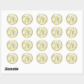 Sticker Rond TOUTES LES INITIALES Or Monogramme Jaune Floral (Feuille)