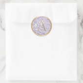 Sticker Rond TOUTES LES INITIALES Or Monogramme Lavande Purple  (Sac)