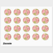 Sticker Rond TOUTES LES INITIALES Or Monogramme Roses Rose (Feuille)