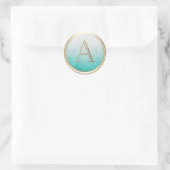Sticker Rond TOUTES LES INITIATIVES Monogramme Blanc Aqua Ombre (Sac)