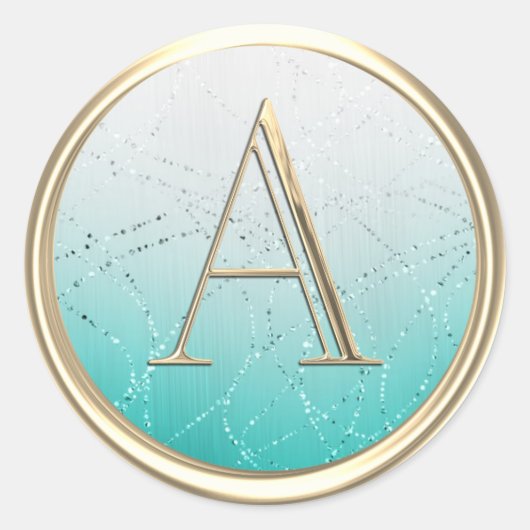 Sticker Rond TOUTES LES INITIATIVES Monogramme Blanc Aqua Ombre (Devant)