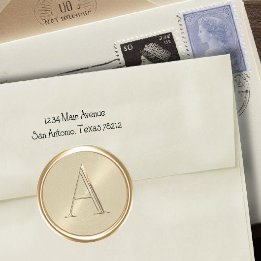 Sticker Rond TOUTES LES INITIATIVES Monogramme d'or sur Champag