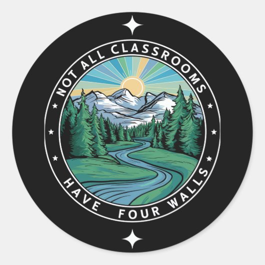 Sticker Rond Toutes les salles de classe n'ont pas quatre murs (Devant)