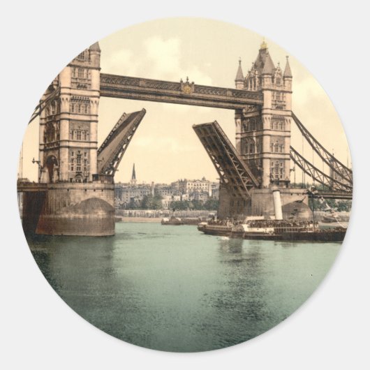 Sticker Rond Tower Bridge I, Londres, Angleterre (Devant)