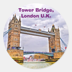 Sticker Rond Tower Bridge Londres, Angleterre Design d'art