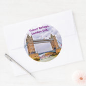 Sticker Rond Tower Bridge Londres, Angleterre Design d'art (Enveloppe)