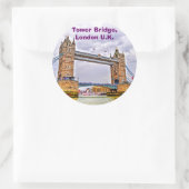 Sticker Rond Tower Bridge Londres, Angleterre Design d'art (Sac)