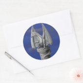 Sticker Rond Tower Guardian - Dragon d'argent (Enveloppe)
