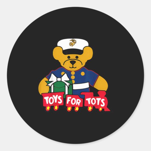 Sticker Rond Toys For Tots Logo Christmas (Devant)