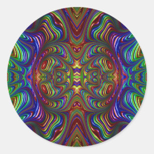 Sticker Rond ~ Tracé multicolore foncé ~