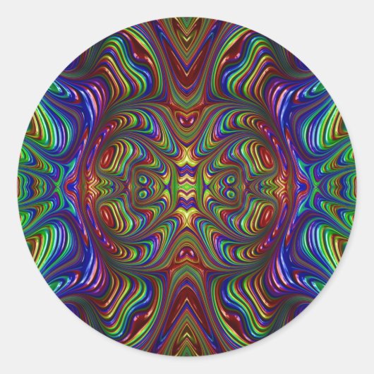 Sticker Rond ~ Tracé multicolore foncé ~ (Devant)