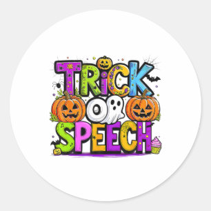 Sticker Rond Trace Ou Discours Halloween Professeur Fantôme Hom