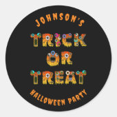 Sticker Rond Tracé ou traitement Halloween personnalisé (Devant)