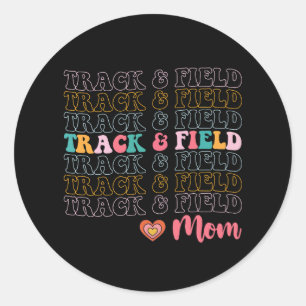 Sticker Rond Track And Field Mom Super Courir la fête des mères