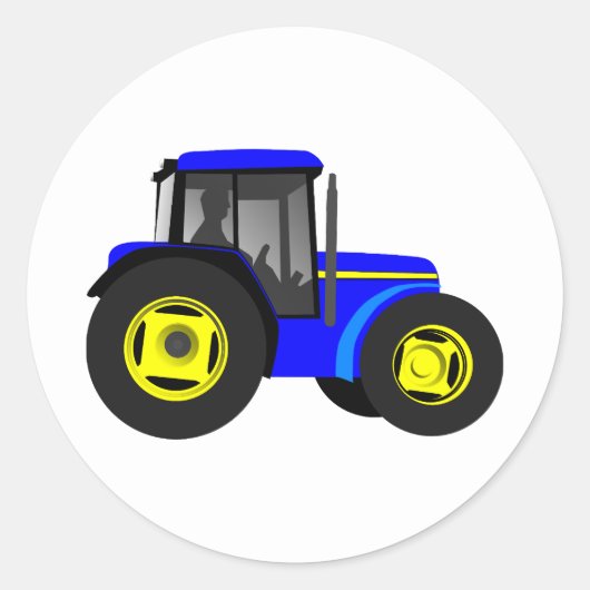 Sticker Rond Tracteur Animé (Devant)