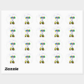 Sticker Rond Tracteur avec ballons (Feuille)