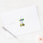 Sticker Rond Tracteur avec ballons (Enveloppe)